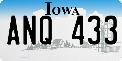IA license plate ANQ433