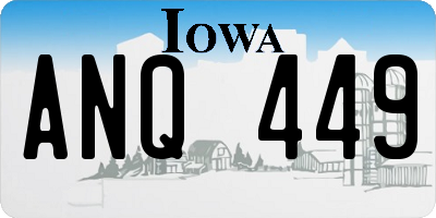 IA license plate ANQ449