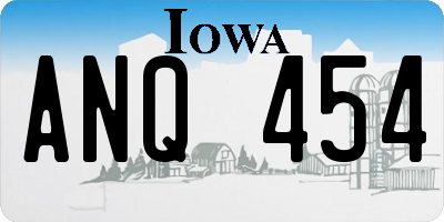 IA license plate ANQ454