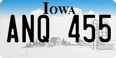 IA license plate ANQ455