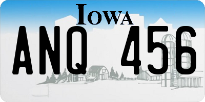 IA license plate ANQ456