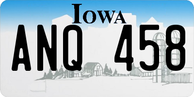 IA license plate ANQ458