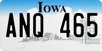 IA license plate ANQ465