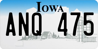IA license plate ANQ475