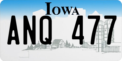 IA license plate ANQ477