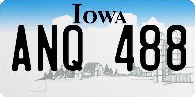 IA license plate ANQ488