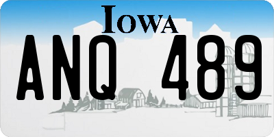 IA license plate ANQ489