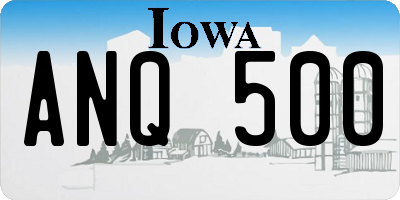 IA license plate ANQ500