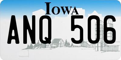 IA license plate ANQ506