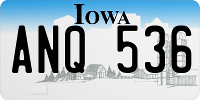 IA license plate ANQ536