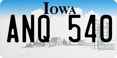IA license plate ANQ540