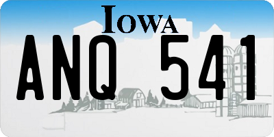 IA license plate ANQ541