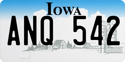 IA license plate ANQ542