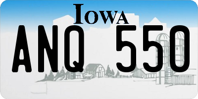 IA license plate ANQ550