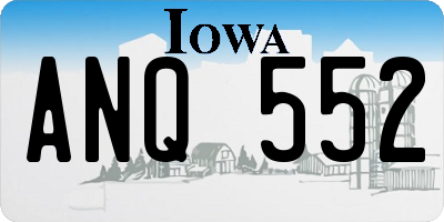 IA license plate ANQ552