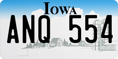 IA license plate ANQ554