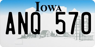IA license plate ANQ570