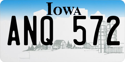 IA license plate ANQ572