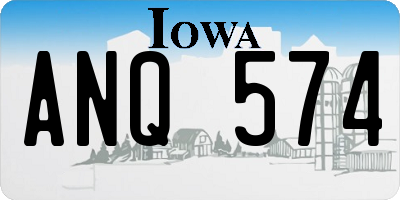 IA license plate ANQ574