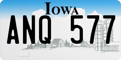 IA license plate ANQ577