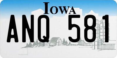 IA license plate ANQ581