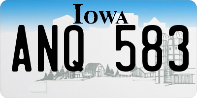 IA license plate ANQ583