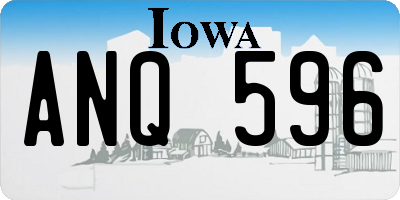 IA license plate ANQ596