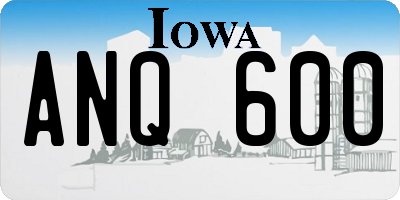 IA license plate ANQ600