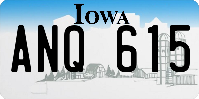 IA license plate ANQ615