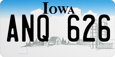 IA license plate ANQ626