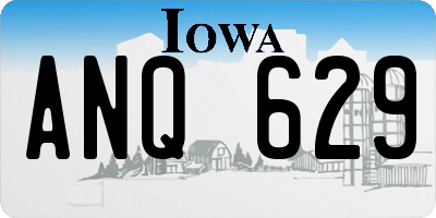 IA license plate ANQ629