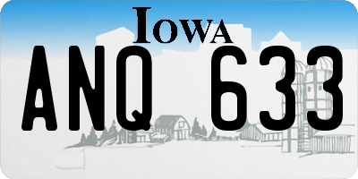 IA license plate ANQ633