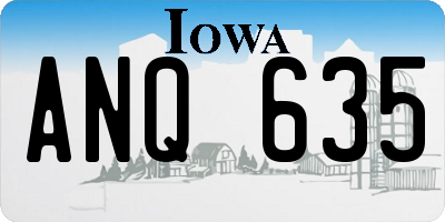 IA license plate ANQ635