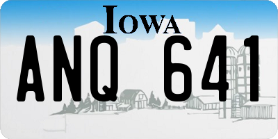 IA license plate ANQ641