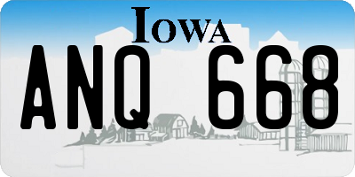 IA license plate ANQ668