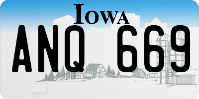 IA license plate ANQ669
