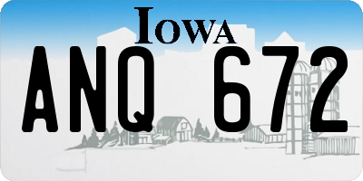 IA license plate ANQ672