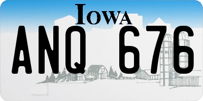 IA license plate ANQ676