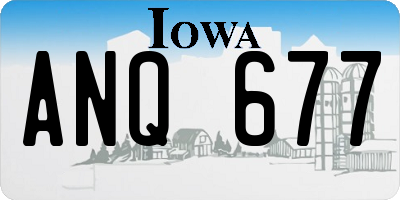 IA license plate ANQ677