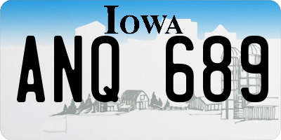 IA license plate ANQ689