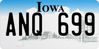 IA license plate ANQ699