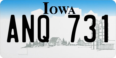 IA license plate ANQ731