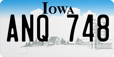 IA license plate ANQ748