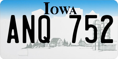IA license plate ANQ752