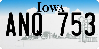 IA license plate ANQ753
