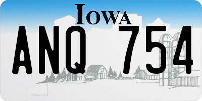 IA license plate ANQ754