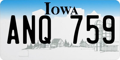 IA license plate ANQ759