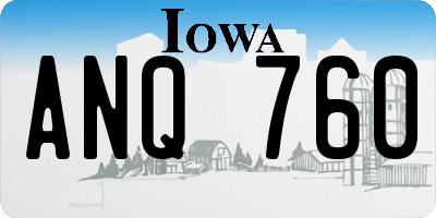 IA license plate ANQ760