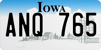 IA license plate ANQ765