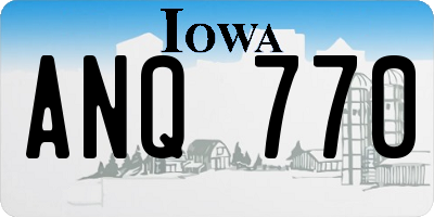 IA license plate ANQ770